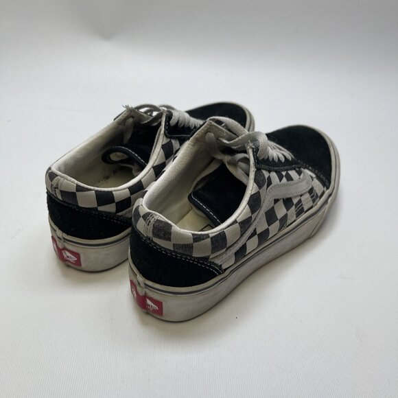 Y2K Vans Old Skool Platform Black White Checkerboard Women’s Size 6 Skater Punk - Picture 2 of 14